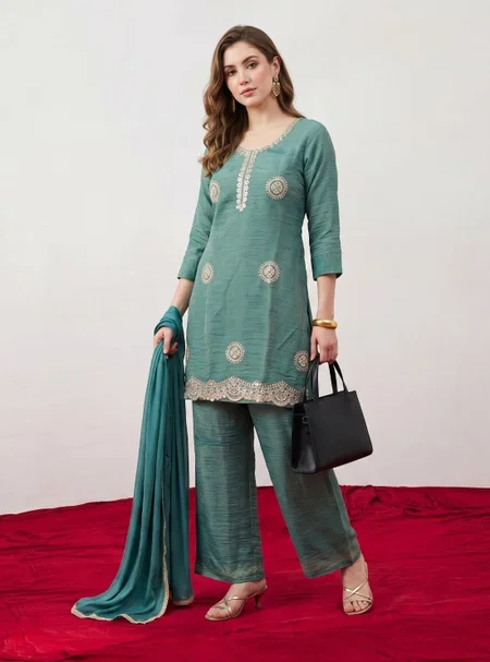 K 1174 By Naisha Salsa Beads Work Kurti With Bottom Dupatta 